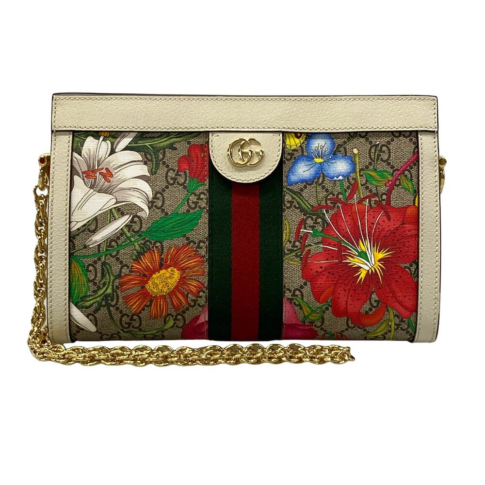 Gucci GG Floras Mall Ophidia Shoulder Bag Shoulder Bag 503877 White Beige Multi